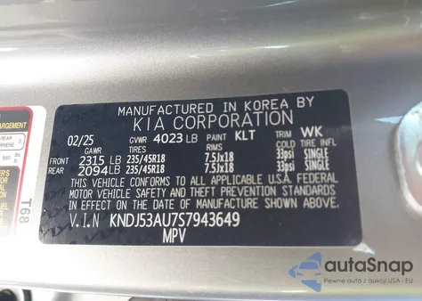 2025 Kia Soul Gt-Line from USA, damaged, VIN KNDJ53AU7S7943649